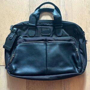 Tumi Laptop Bag - Barely Used, Like New. Black leather and fabric